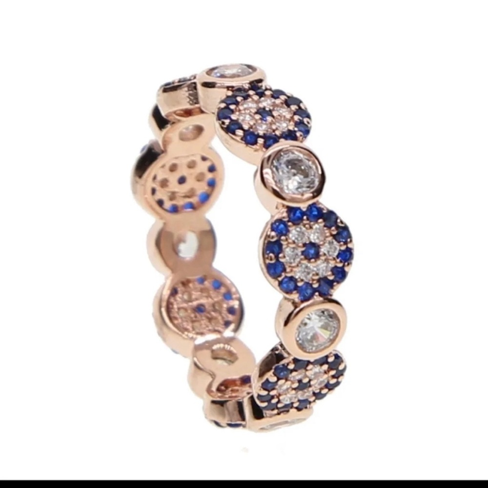 Evil Eye rose gold ring size 7